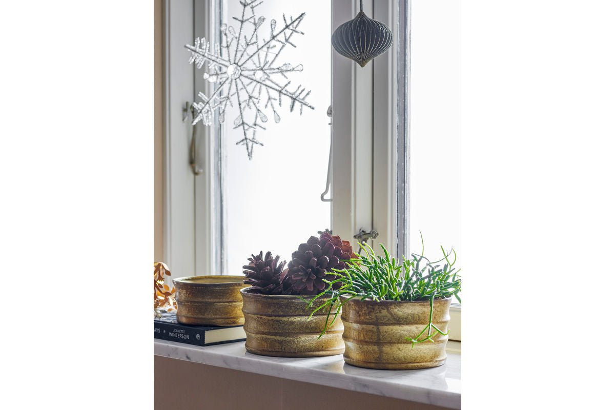 Übertöpfe Aureo – Rustieke gouden look van Metaal (set van 3)