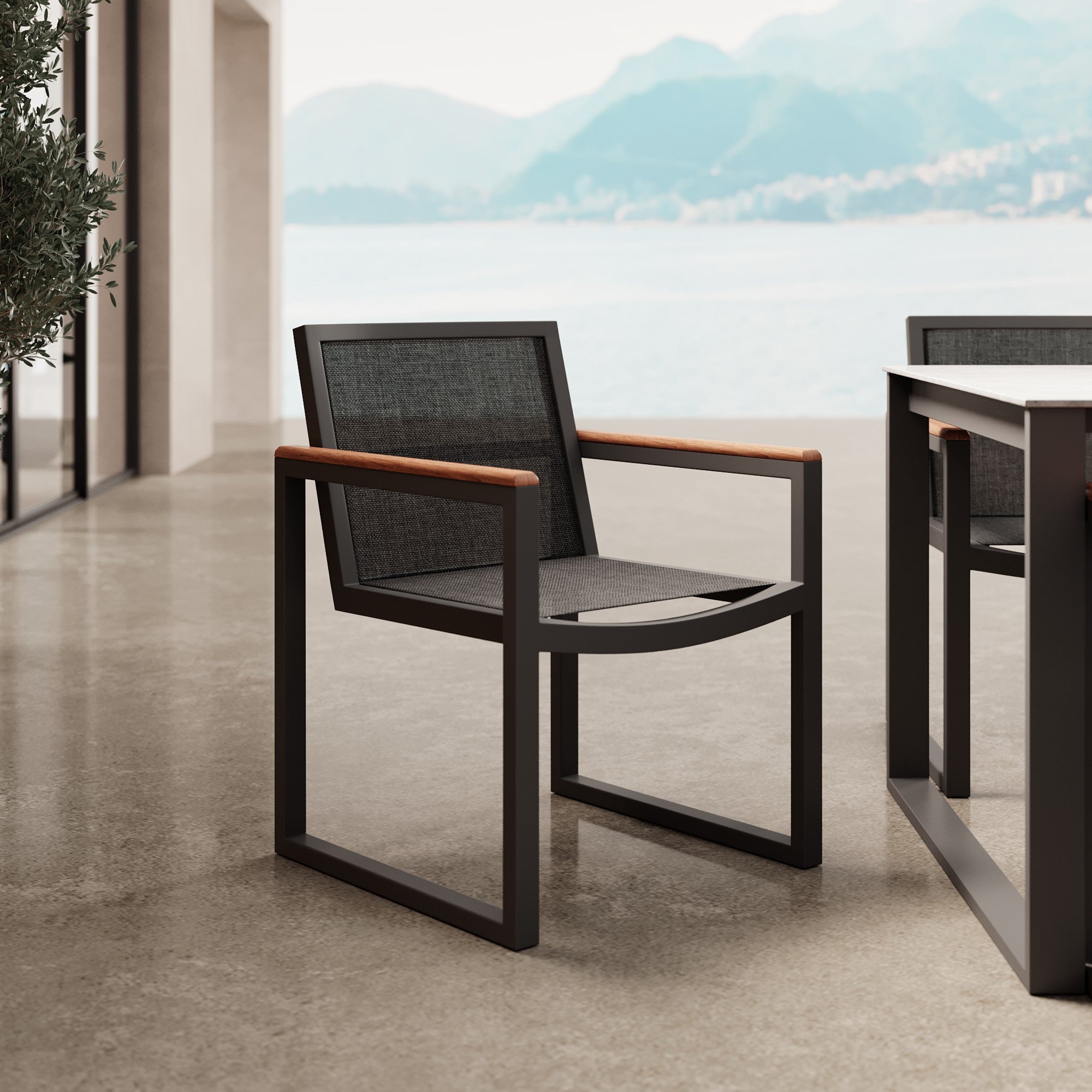 4er Set Vayla tuinstoel met armleuningen – Aluminium & Robiniahout | Aevora™ Kollektion