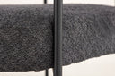 Designer loungestoel Haga – Antraciet, Bouclé met stalen frame