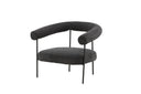 Designer loungestoel Haga – Antraciet, Bouclé met stalen frame