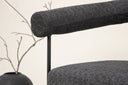 Designer loungestoel Haga – Antraciet, Bouclé met stalen frame