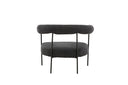Designer loungestoel Haga – Antraciet, Bouclé met stalen frame