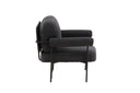 Designer loungestoel Arvika – Antraciet, Bouclé met stalen frame