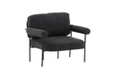 Designer loungestoel Arvika – Antraciet, Bouclé met stalen frame