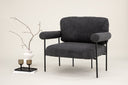 Designer loungestoel Arvika – Antraciet, Bouclé met stalen frame