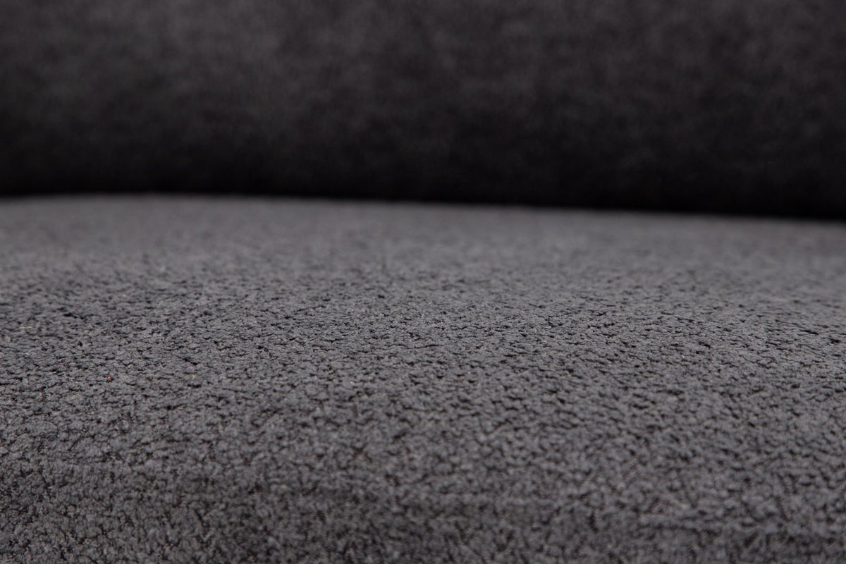 Designer loungestoel Arvika – Antraciet, Bouclé met stalen frame