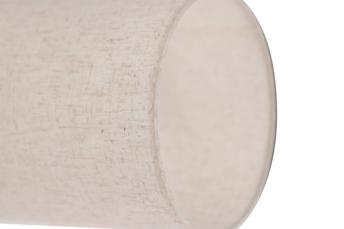 Tafellamp „Fantasia“ – Zwart beton ontmoet lampenkap van beige linnenstof