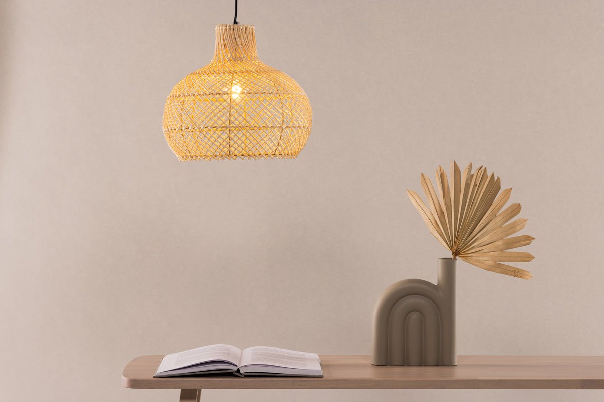 Hanglamp „Johannesburg“ – Van rotan in natuuroptiek