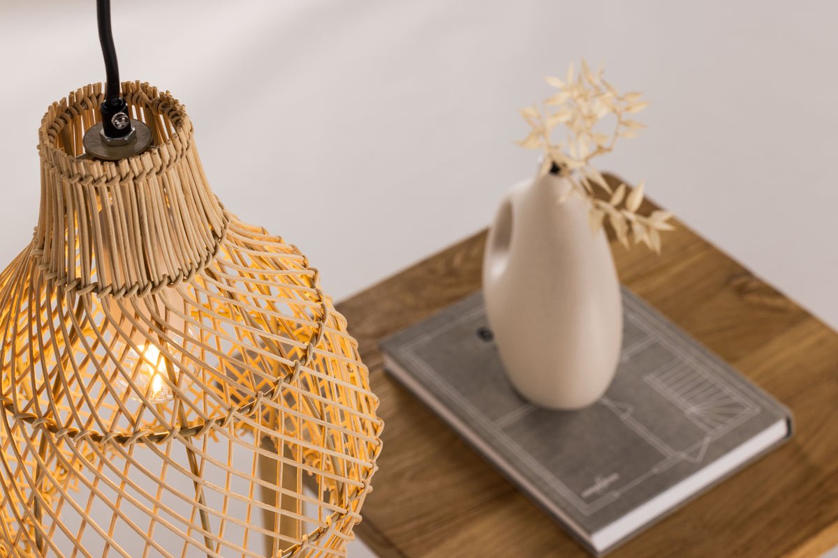 Hanglamp „Johannesburg“ – Van rotan in natuuroptiek