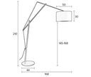 Vloerlamp Tokio – van ijzer in Zwart