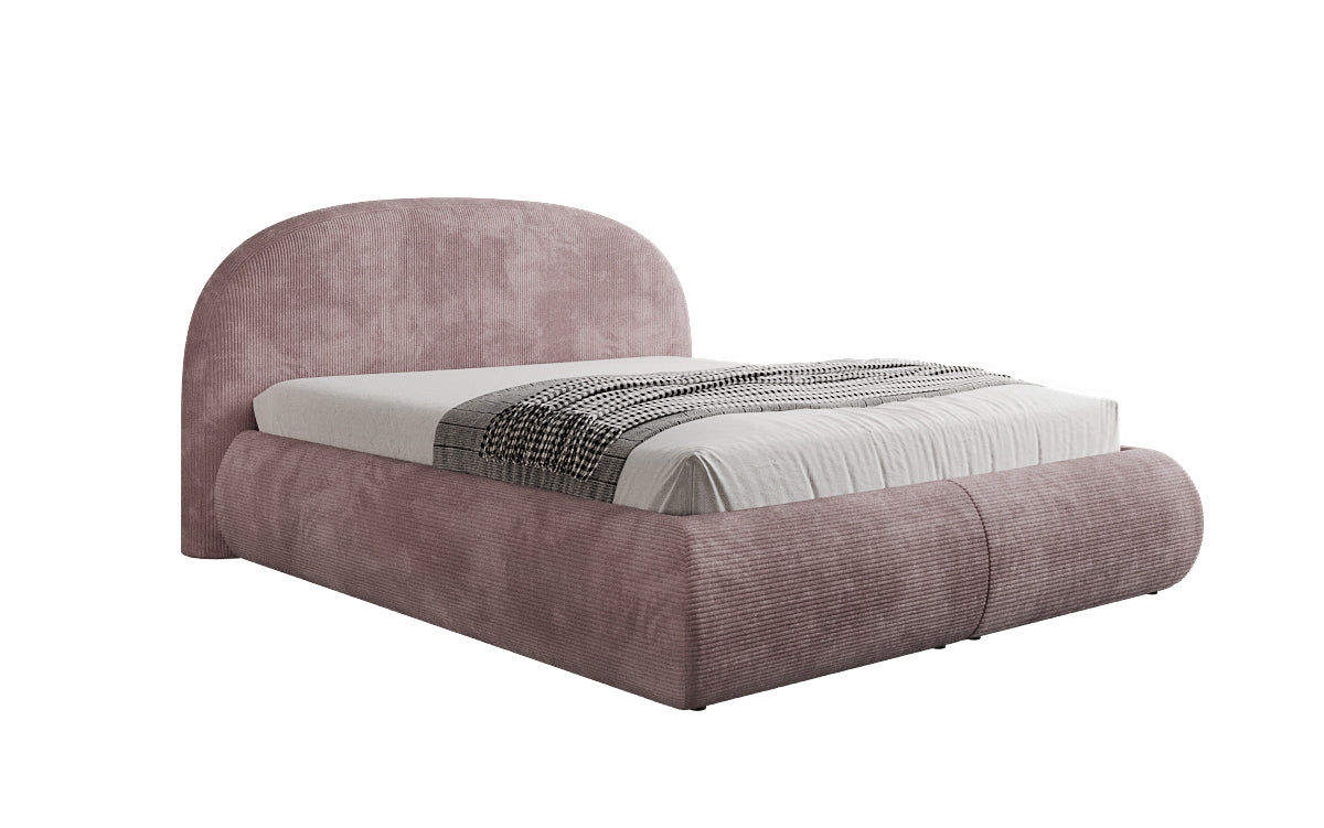 Design gestoffeerd bed Loop in Ribstof met opbergruimte