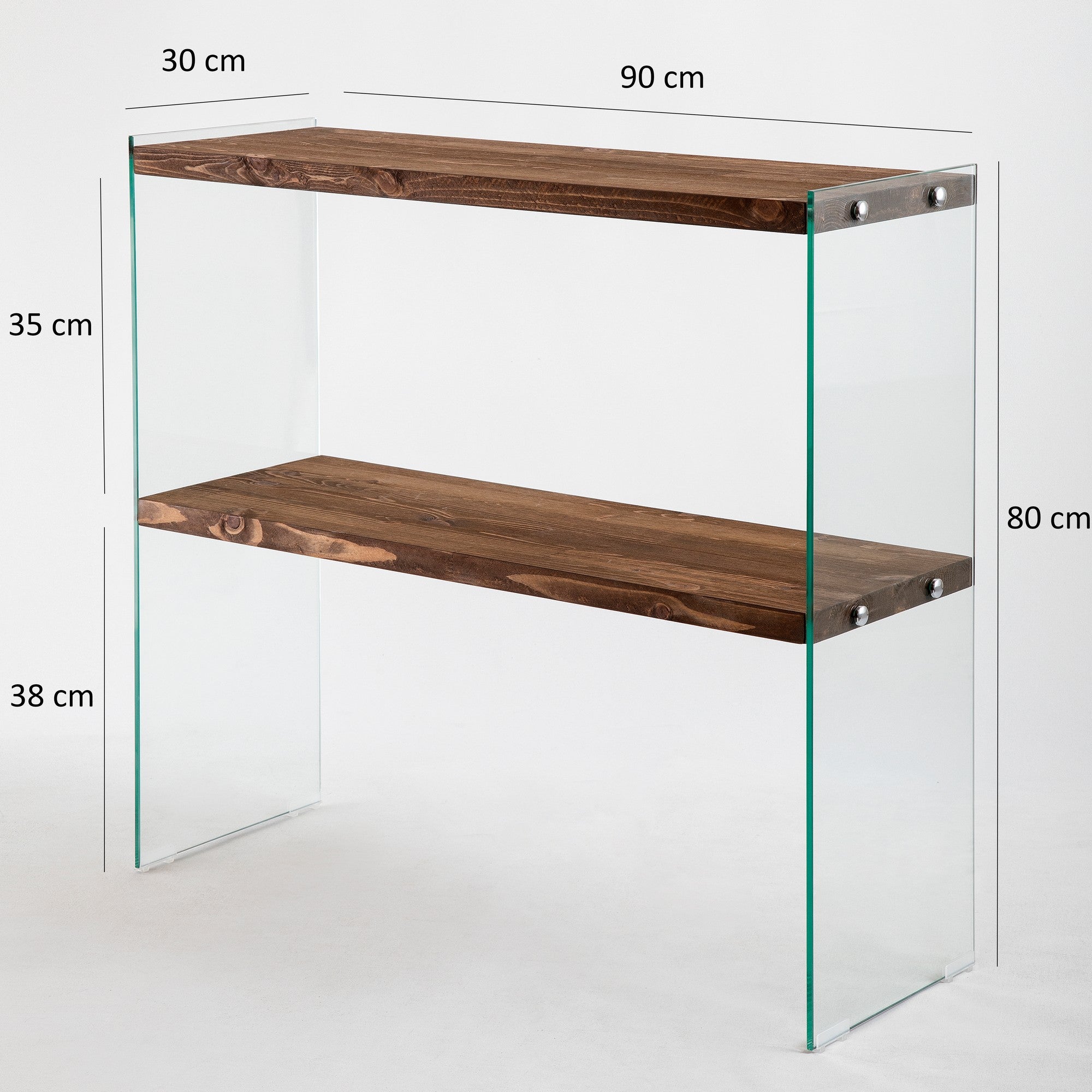Designerkast Kirano - glazen frame met grenenhout