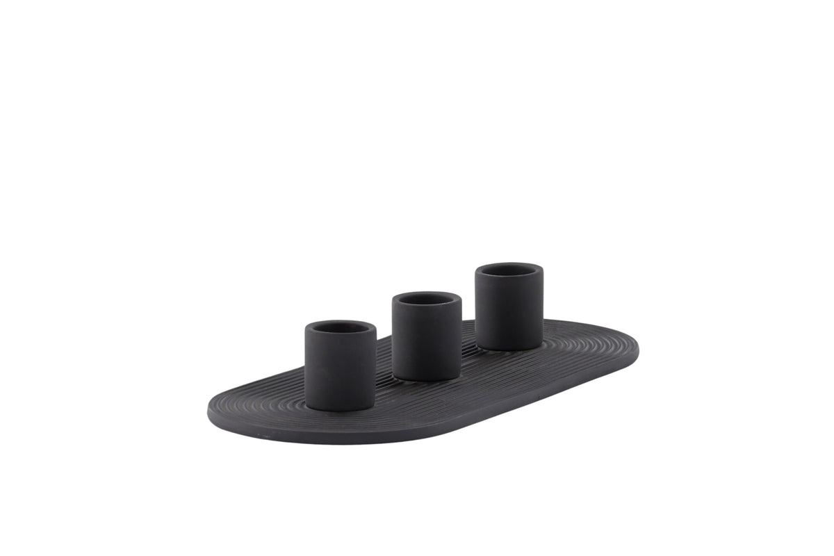 Kandelaar Tim - Ø3 cm van steengoed voor 3 kaarsen