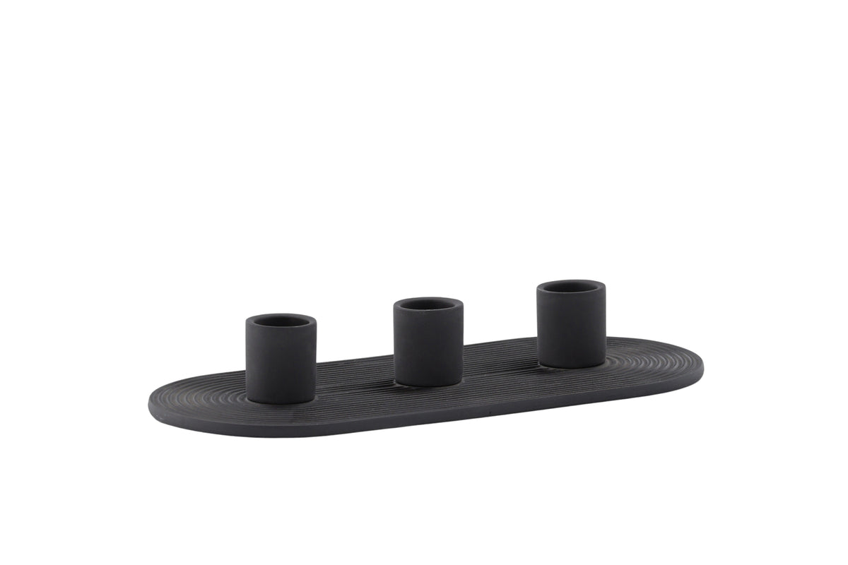 Kandelaar Tim - Ø3 cm van steengoed voor 3 kaarsen