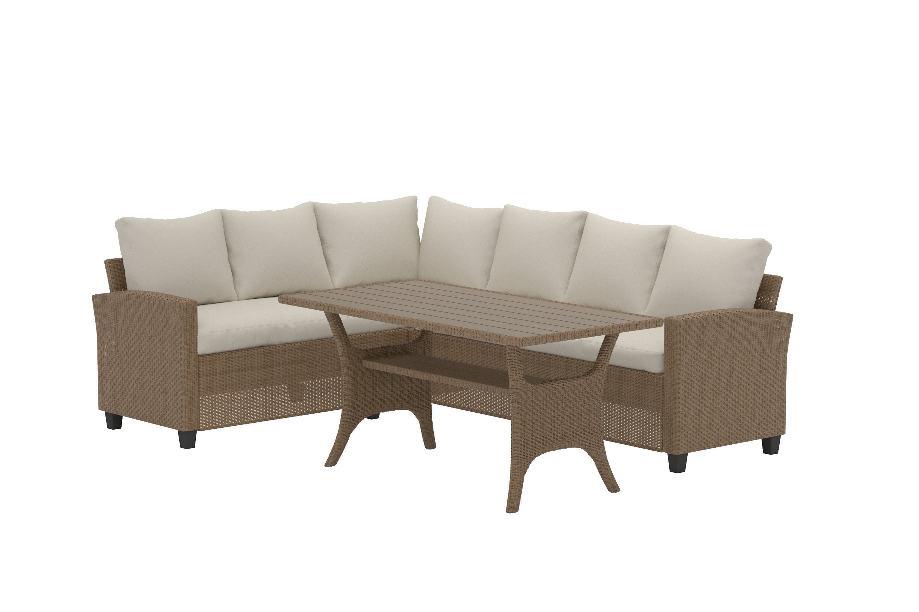 Tuin Loungeset Baresa – Grote Hoekbank met Salontafel
