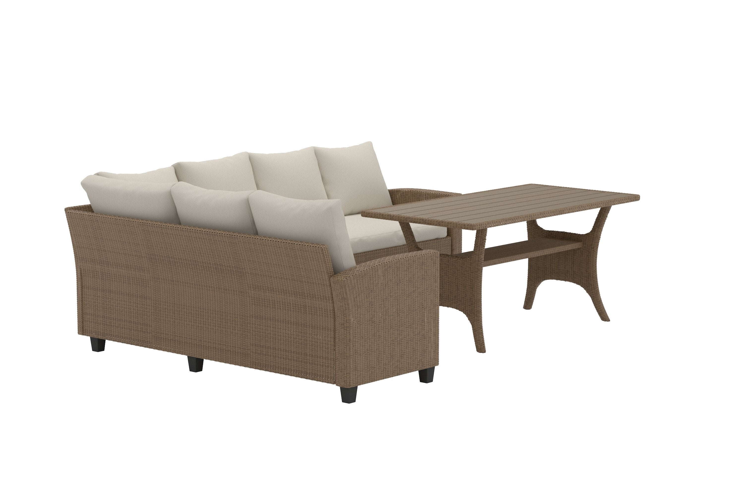 Tuin Loungeset Baresa – Grote Hoekbank met Salontafel