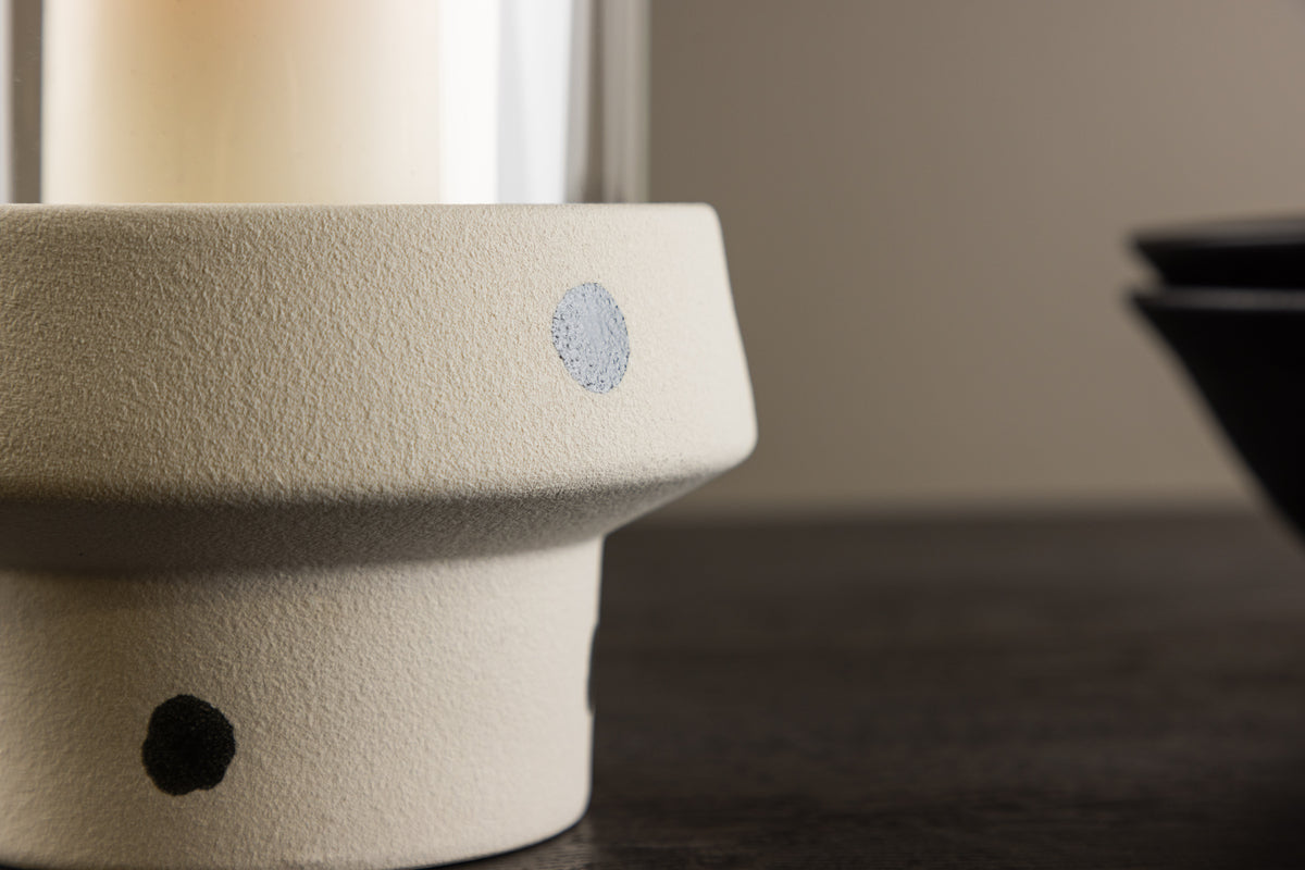 Laterne Flame - lantaarn van glas en steengoed in verschillende kleuren