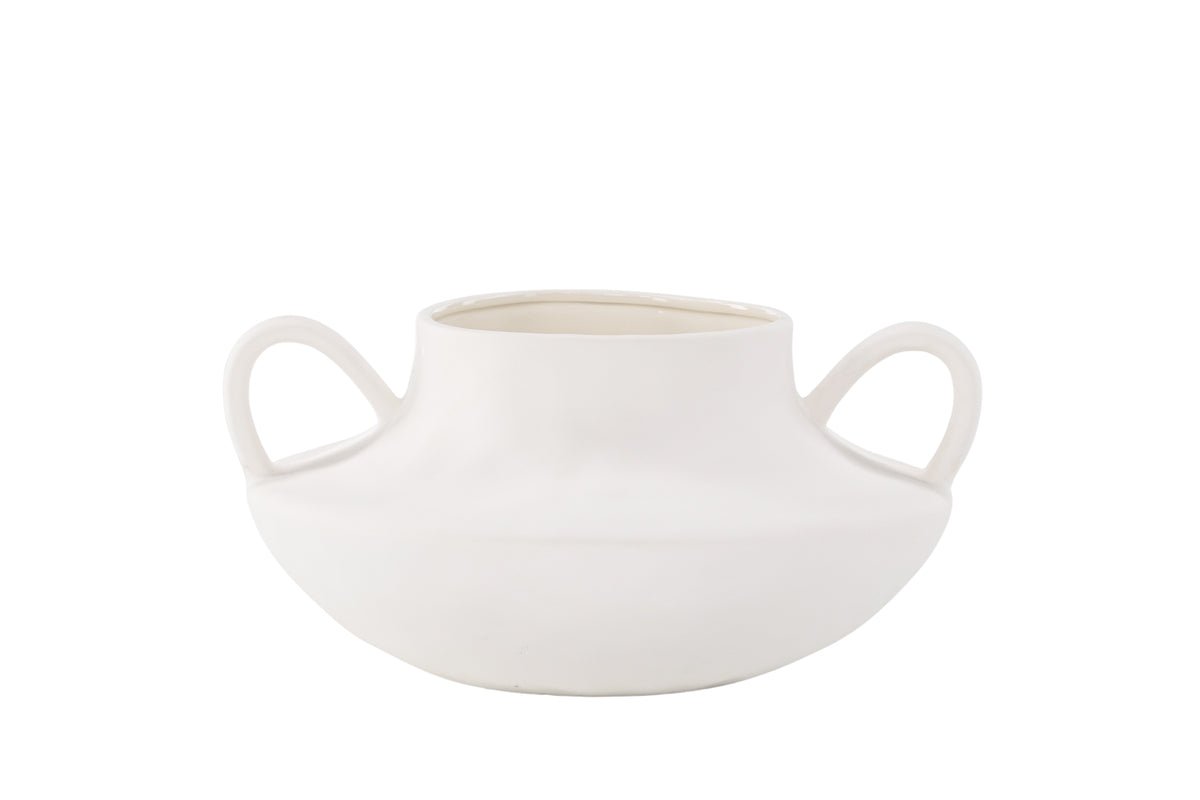 Bloempot Vian - in ronde vorm met opvallende lussen van keramiek