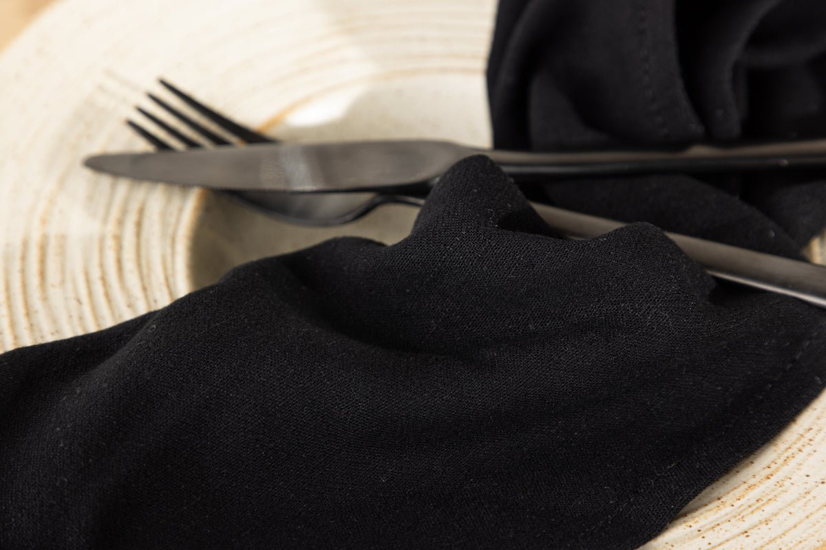 Servetten Black Rose - 2-delige set in rustig en elegant Zwart