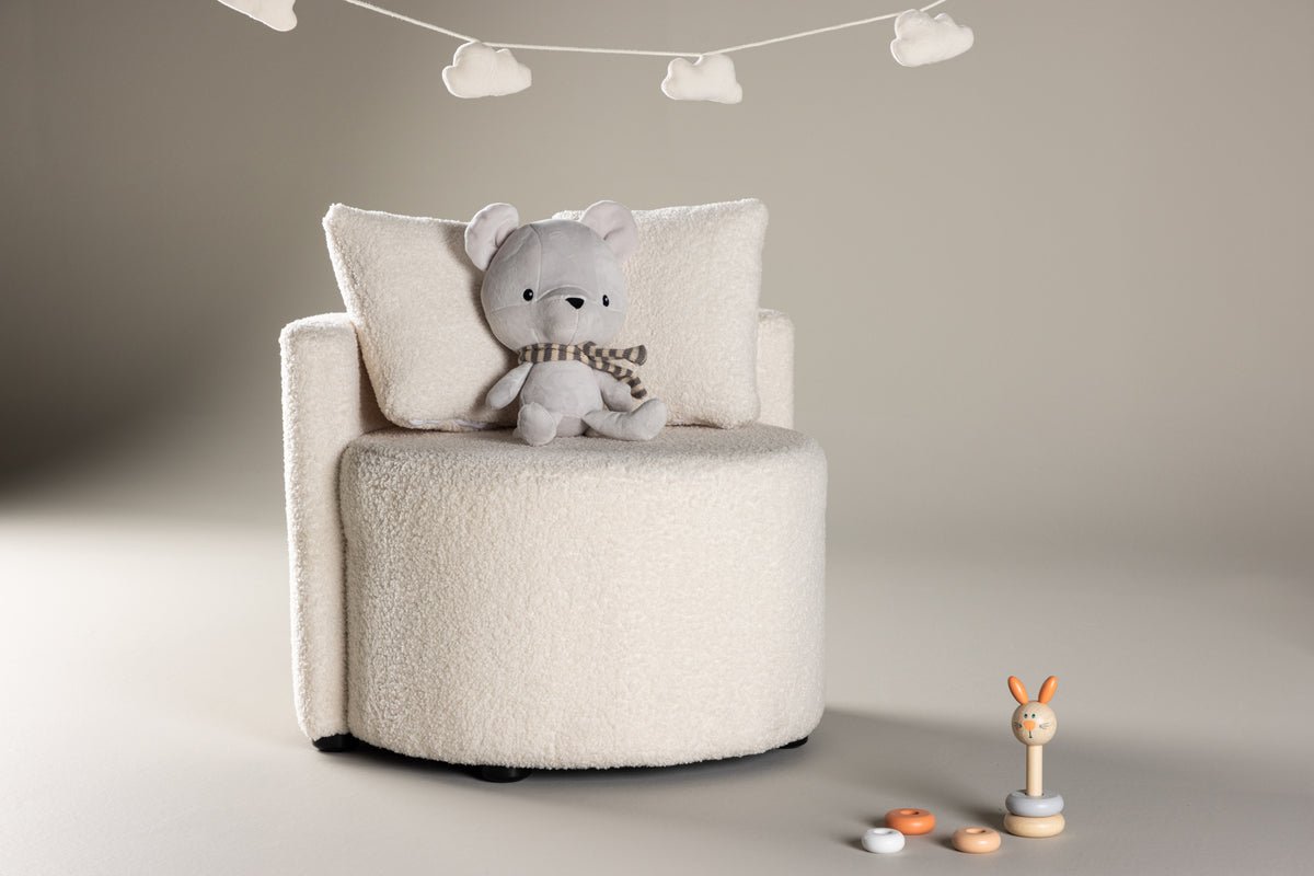 Kinderfauteuil Lunno – Knusse teddyfauteuil in wit