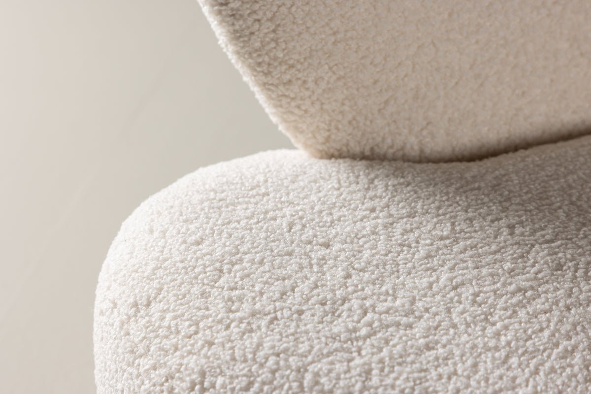 Kindersofa Miela – Hartvormige 2-zits in Wit met teddybekleding