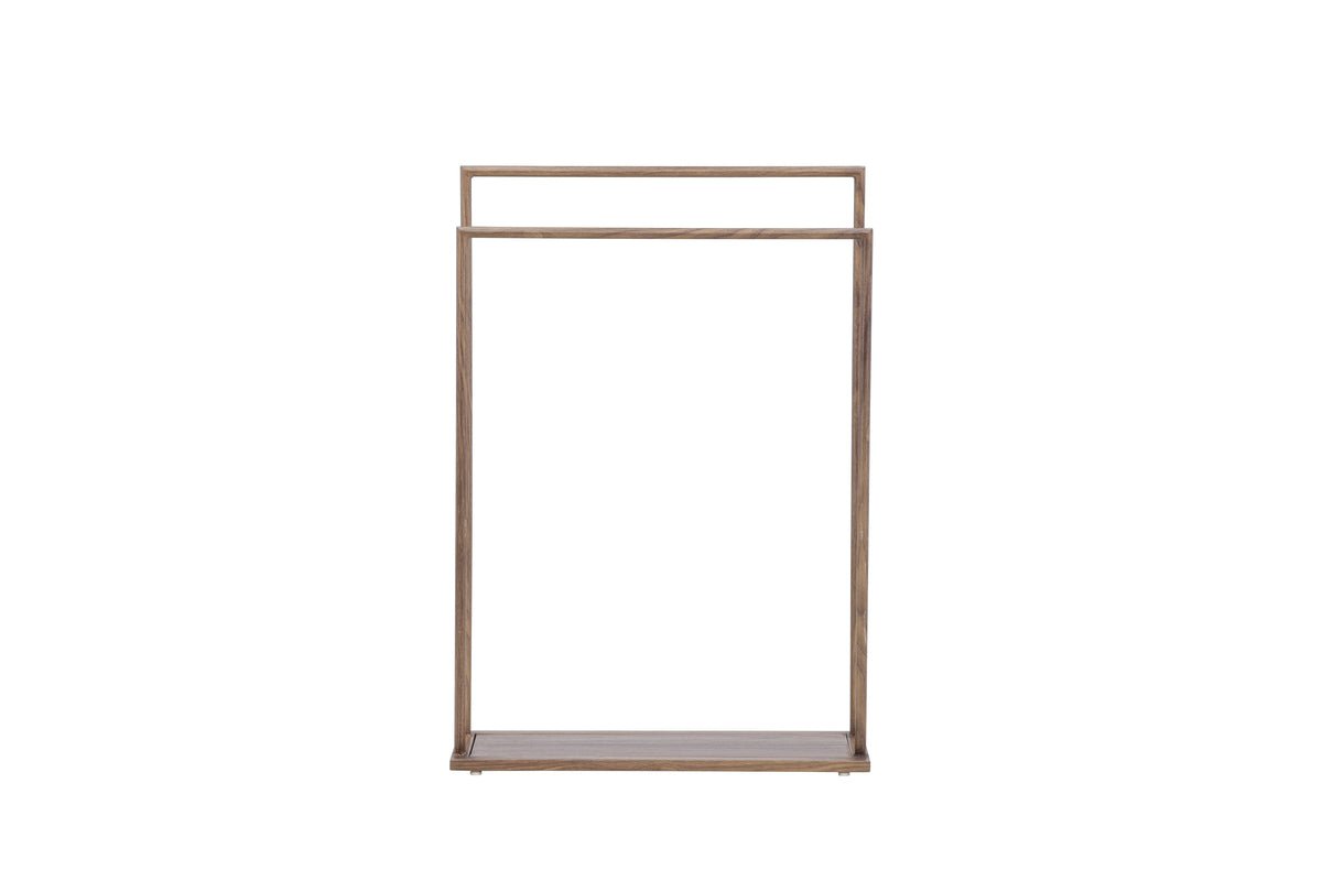 Garderobe Fioran – Minimalistische kledingstandaard in mocca-houtlook