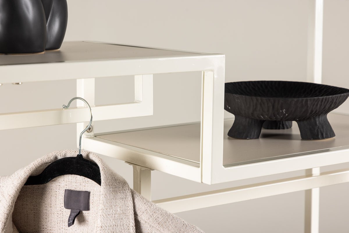 Garderobe Narell – Open kledingrek in Beige met planken