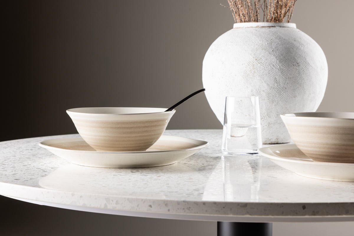 Schalen Aurelia - 2-delige set – steengoed, Beige en hittebestendig