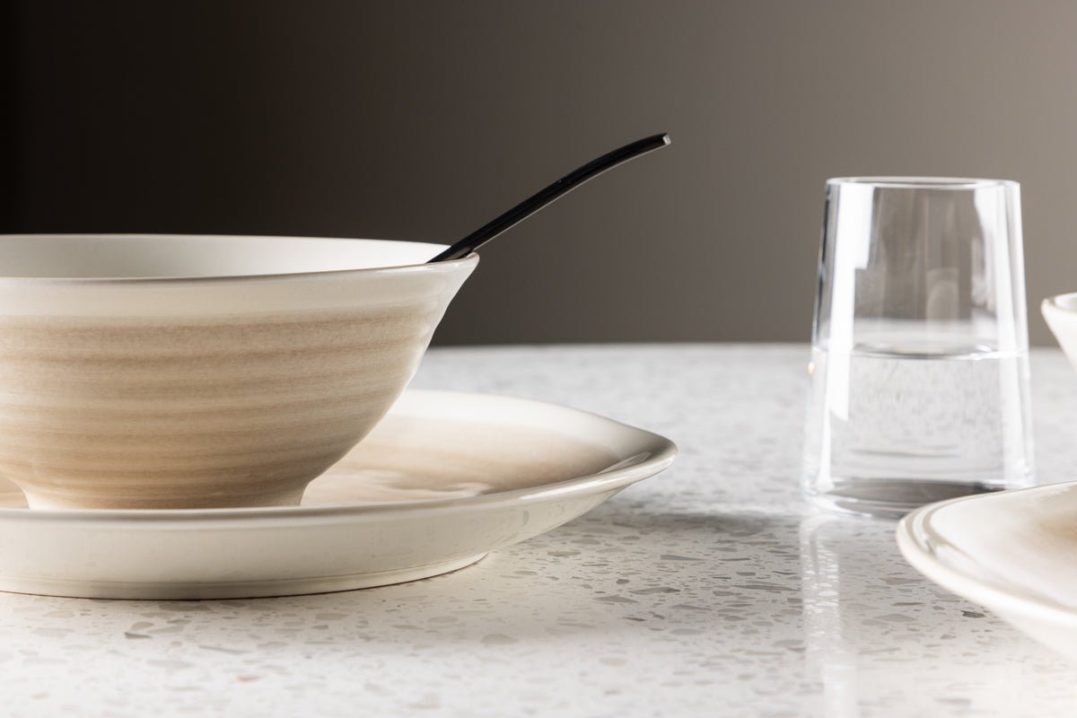 Schalen Aurelia - 2-delige set – steengoed, Beige en hittebestendig