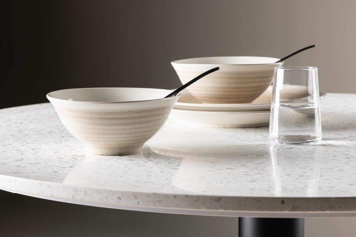 Schalen Aurelia - 2-delige set – steengoed, Beige en hittebestendig