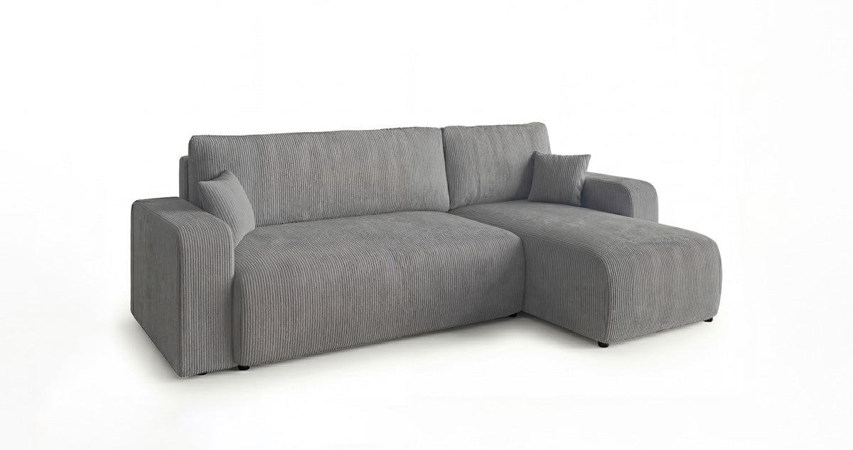 Designsofa Calva met slaap- en uitklapfunctie in Ribstof