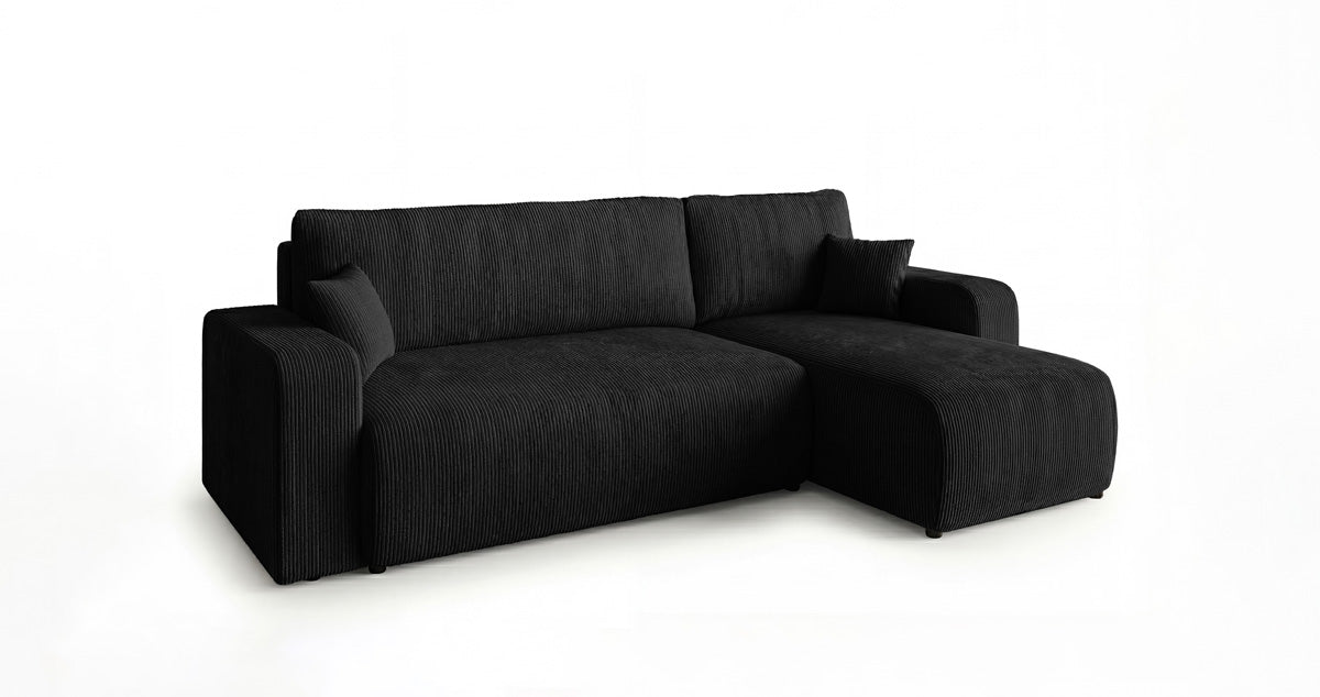 Designsofa Calva met slaap- en uitklapfunctie in Ribstof