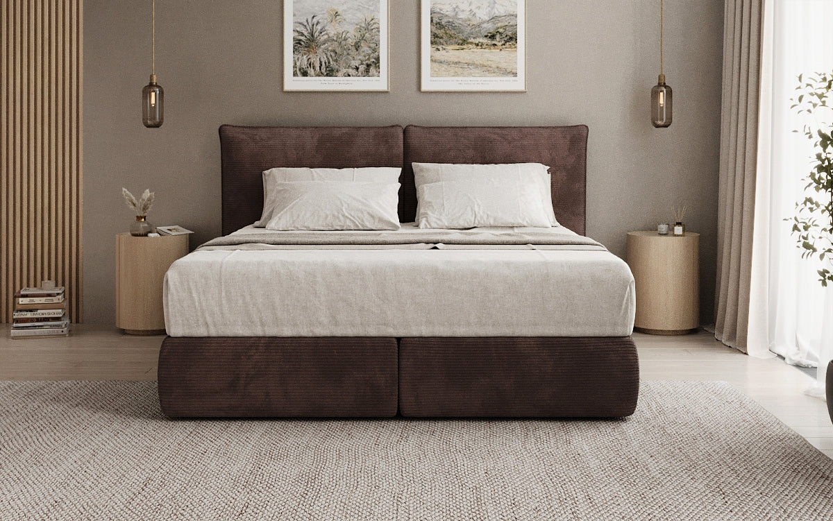 Boxspringbed Pillo in Ribstof