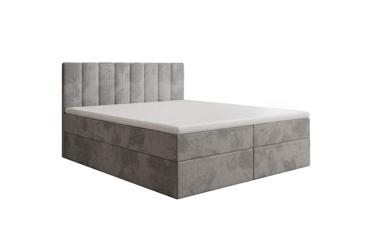 Boxspringbed Sofia in Ribstof met opbergruimte
