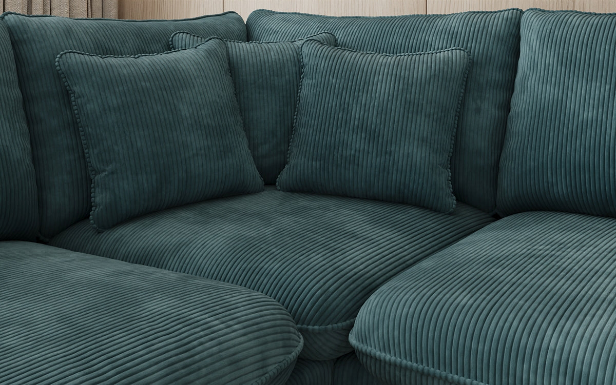 Designhoekbank Laguna met metalen poten in Ribstof