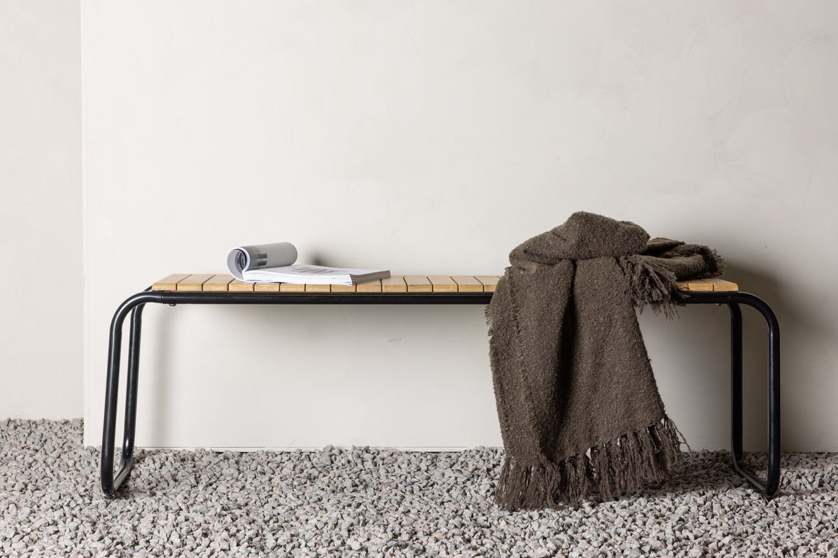 Tuinbank Benko - met geribbelde zitvlak van acaciahout