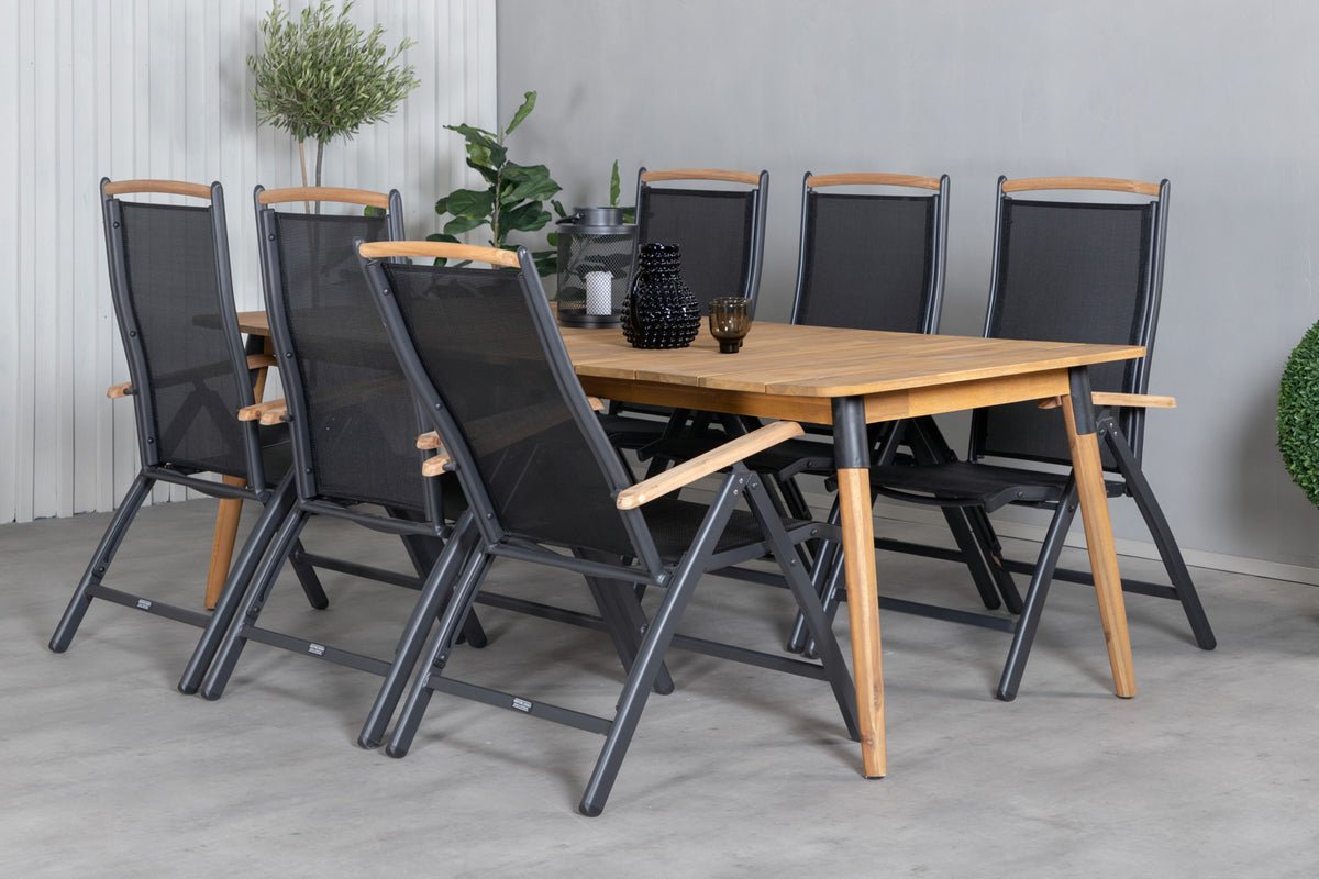 2-delige set - Tuinstoel Clara van Textilene in Zwart