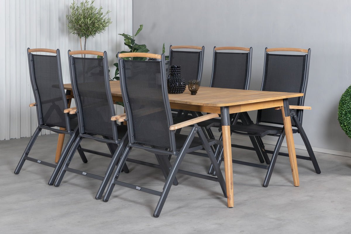 2-delige set - Tuinstoel Clara van Textilene in Zwart