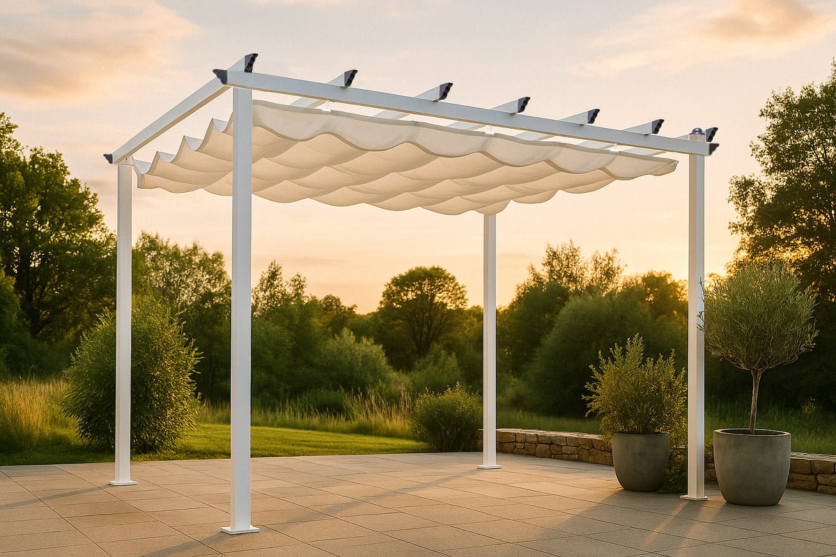 Pergola Solyx - met wit polyester dak