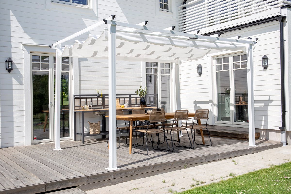 Pergola Solyx - met wit polyester dak