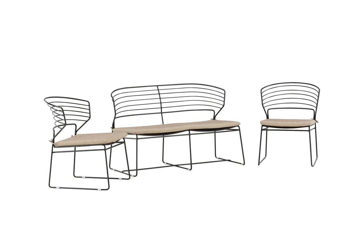 Tuinmeubelset Blueberry - inclusief grijze kussens