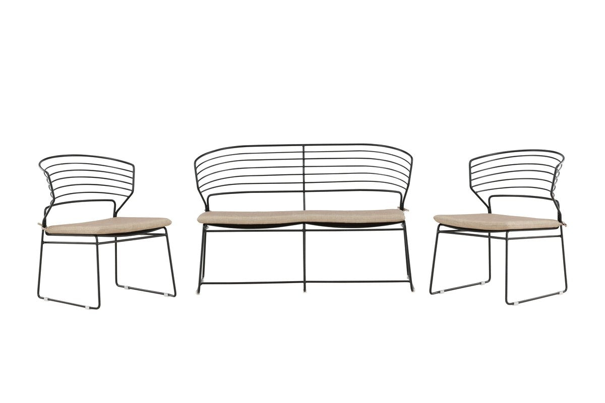 Tuinmeubelset Blueberry - inclusief grijze kussens