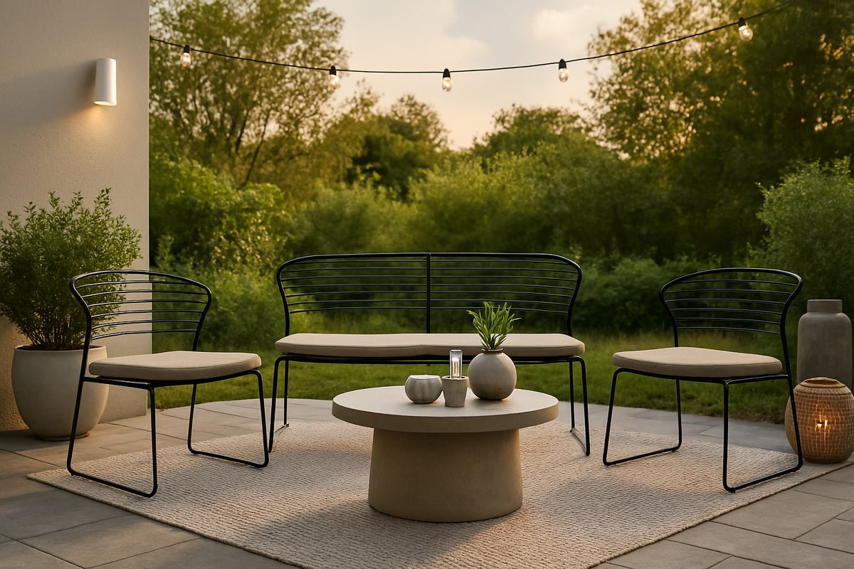 Tuinmeubelset Blueberry - inclusief grijze kussens