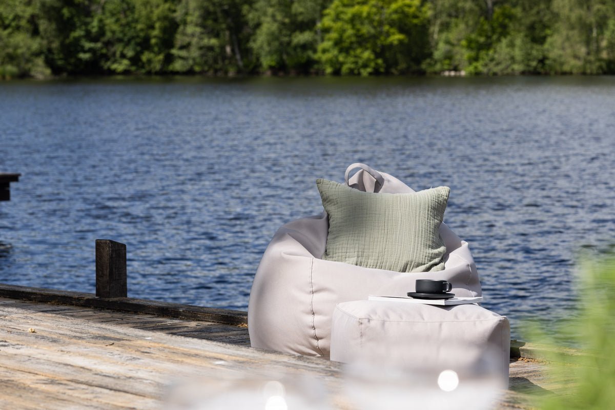 Tuin Zitzak Lago - van polyester in Beige