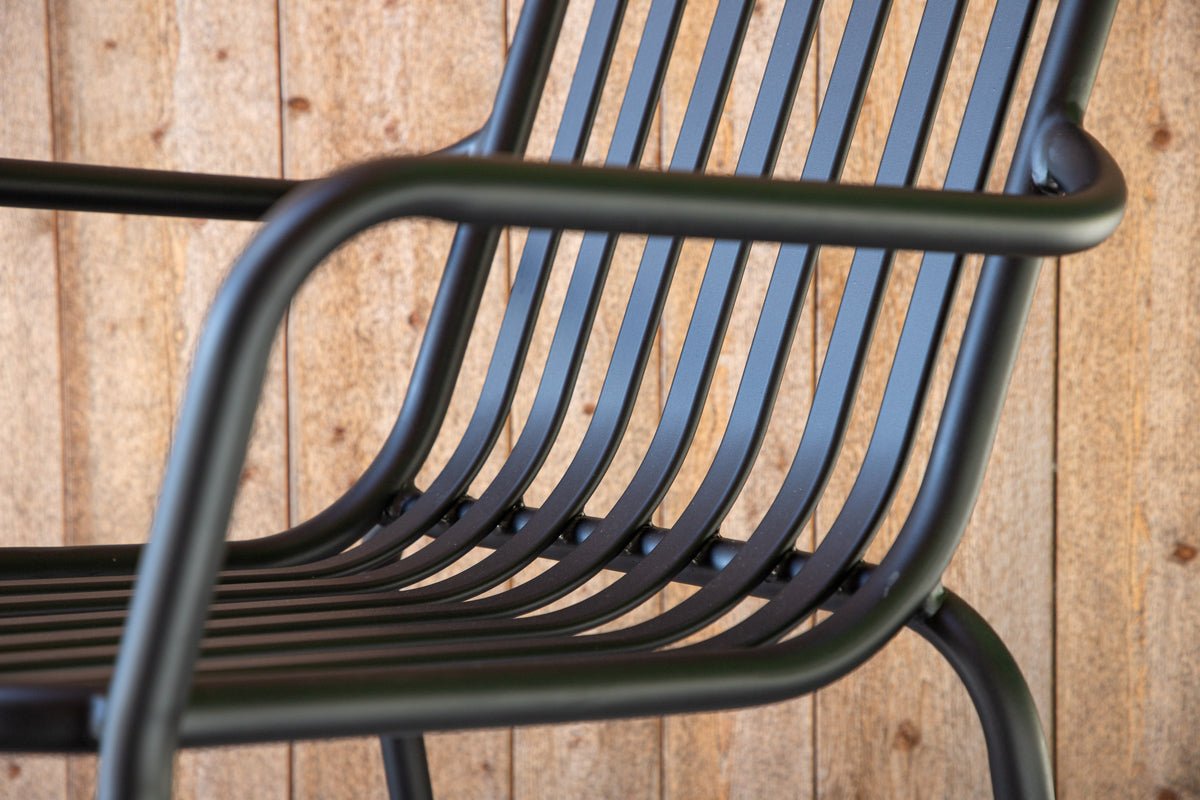 2-delige set - Tuinstoel Amy van aluminium in Zwart, Beige