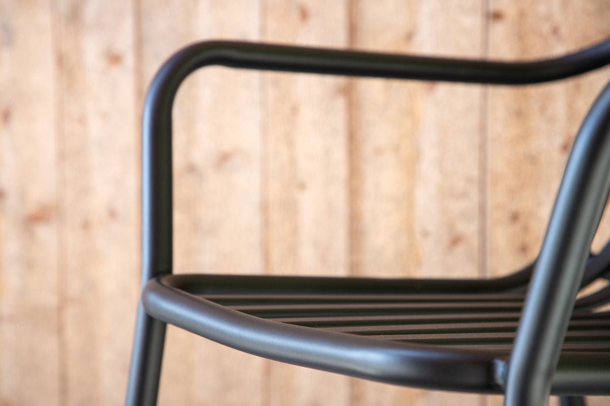 2-delige set - Tuinstoel Amy van aluminium in Zwart, Beige