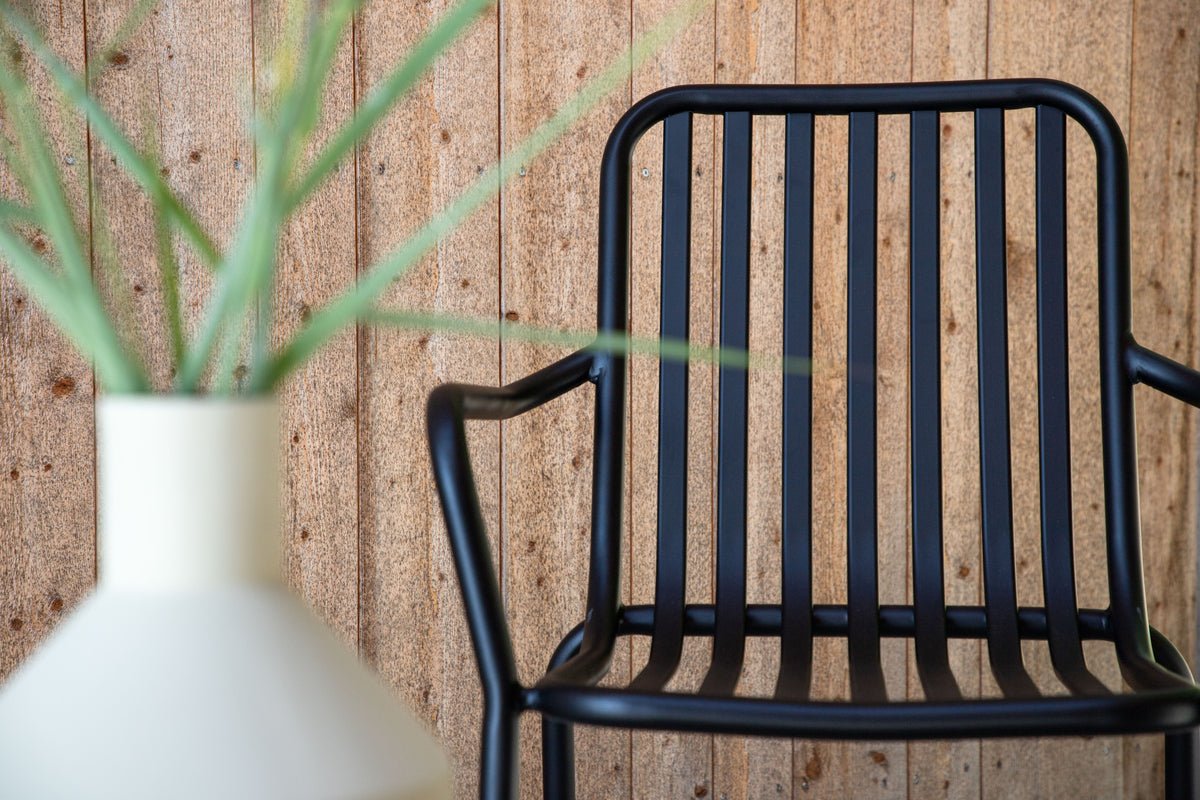 2-delige set - Tuinstoel Amy van aluminium in Zwart, Beige