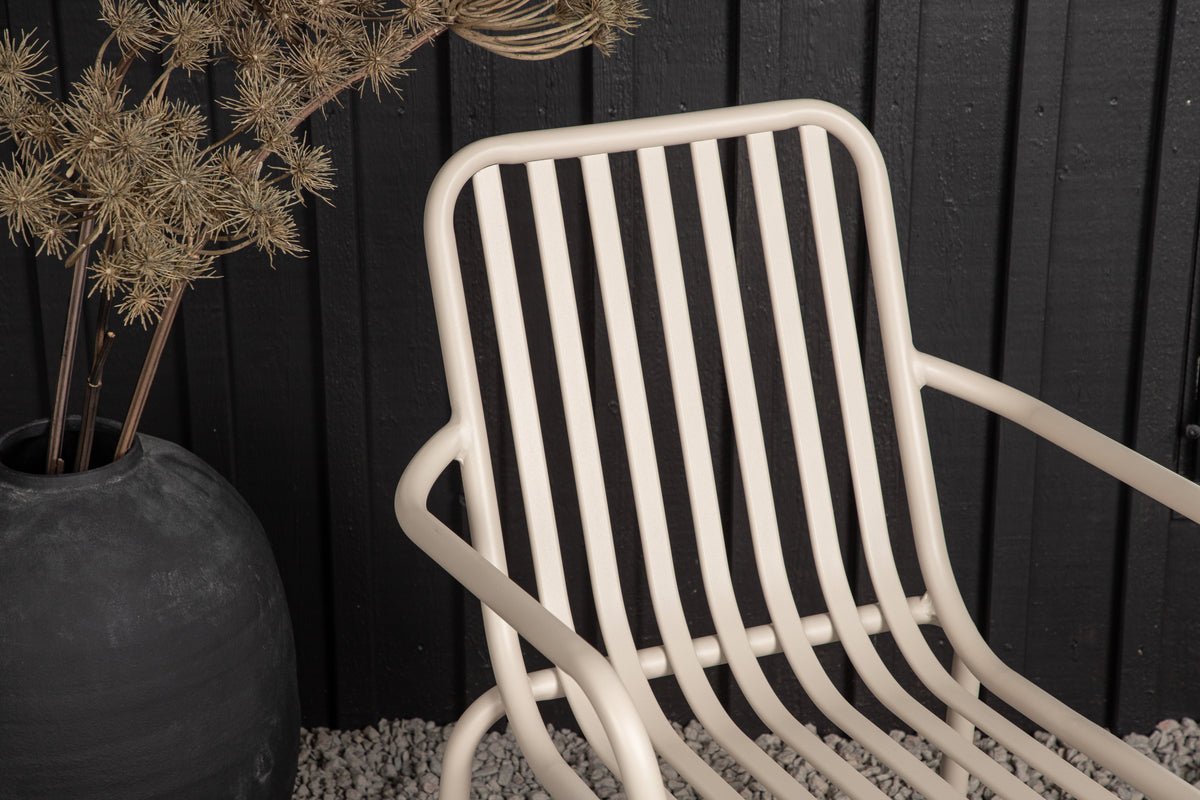 2-delige set - Tuinstoel Amy van aluminium in Zwart, Beige