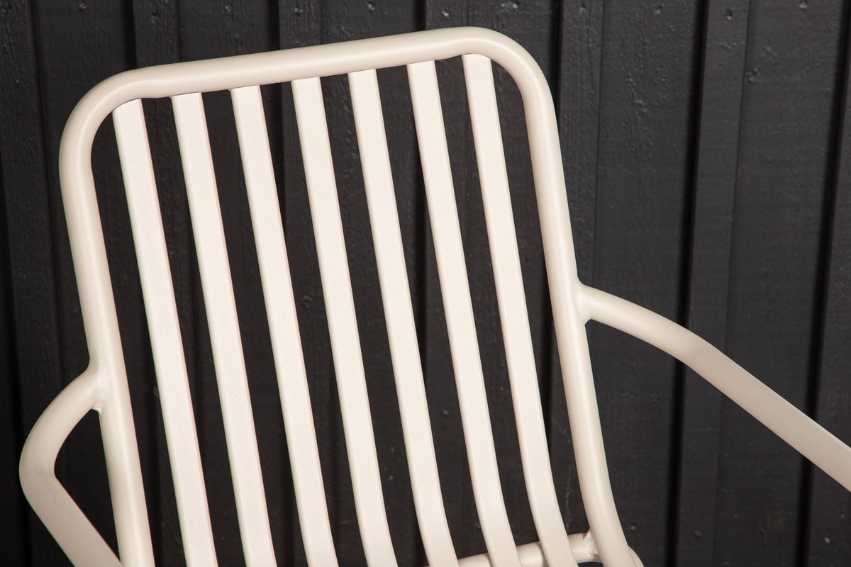 2-delige set - Tuinstoel Amy van aluminium in Zwart, Beige