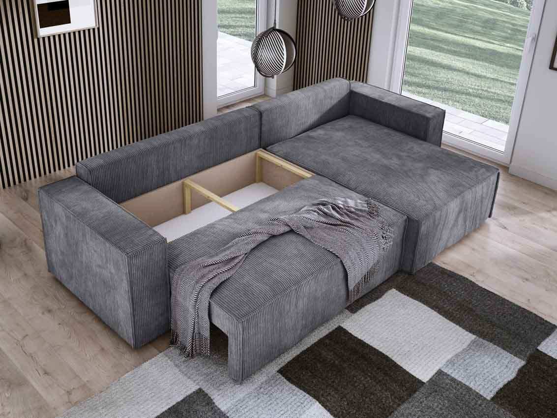 Designer Sofa Velanova mit Schlaffunktion und Stauraum